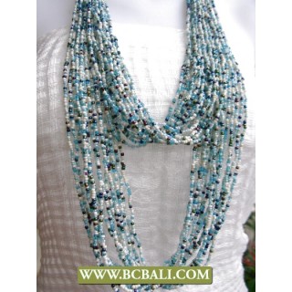 Fancy 2 Layer Squins Necklaces Multi Strand